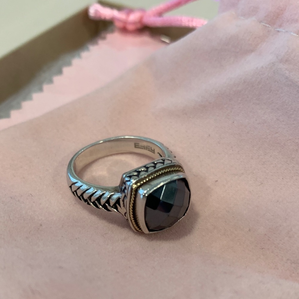 Black onyx and sterling silver w 18k gold detail